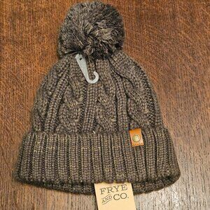 Frye and Co. Forest Green Cable Knit Pom Pom Hat